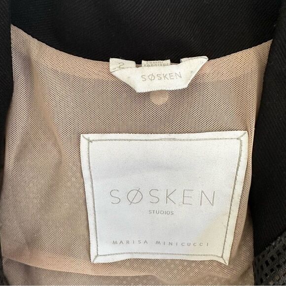 Sosken Cara Perforated Faux Leather Bomber Jacket Sz 2 - Picture 14 of 16